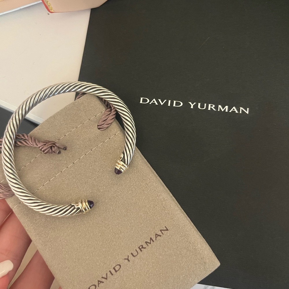 David Yurman Women's Cable Classics Bracelet amethyst silver and gold